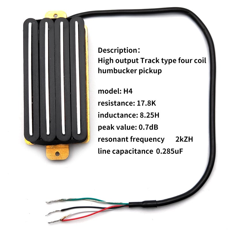 SAPHUE 2-Dual Blade Electric Guitar High Output Track Type Four Coil Humbucker Pickup Black - Image 3